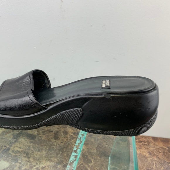 Stuart Weitzman Black Leather Clogs Sandals 8.5 - Picture 3 of 8
